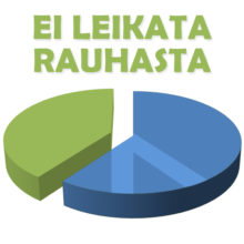 Sinivihreä rauhanmerkki, jossa vihreä osa merkistä erkanee omaksi siipaleekseen sinisestä isommasta osasta