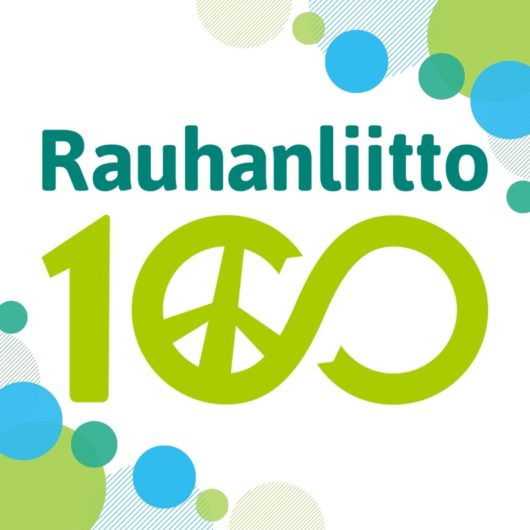 Rauhanliitto 100 vuotta -logo.